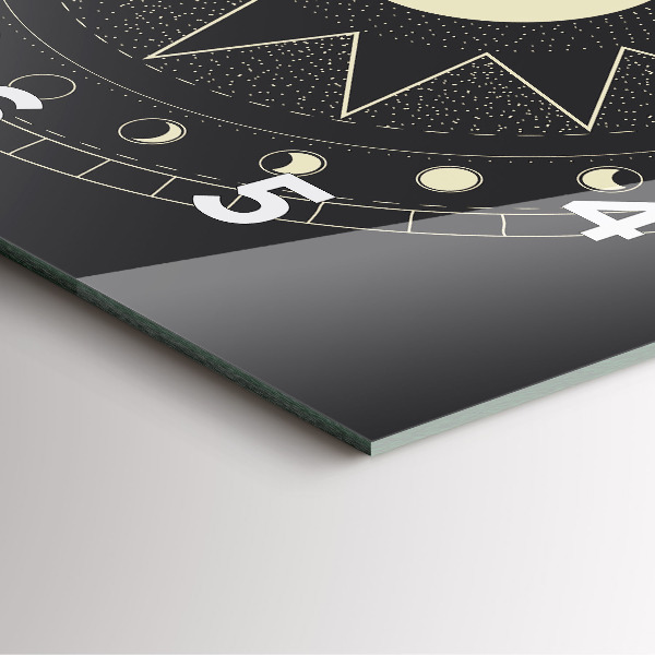 Square glass wall clock Moon phases