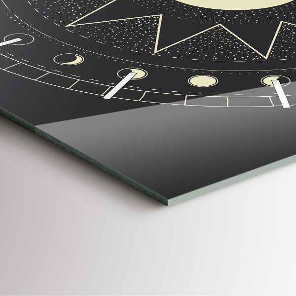 Square glass wall clock Moon phases