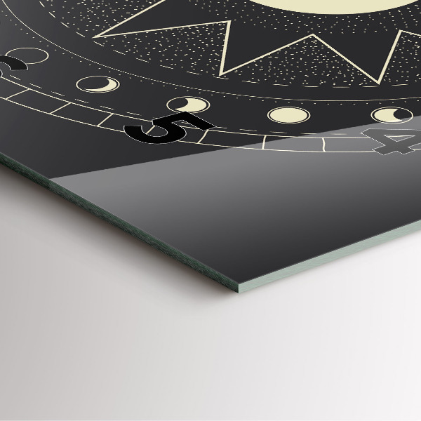 Square glass wall clock Moon phases