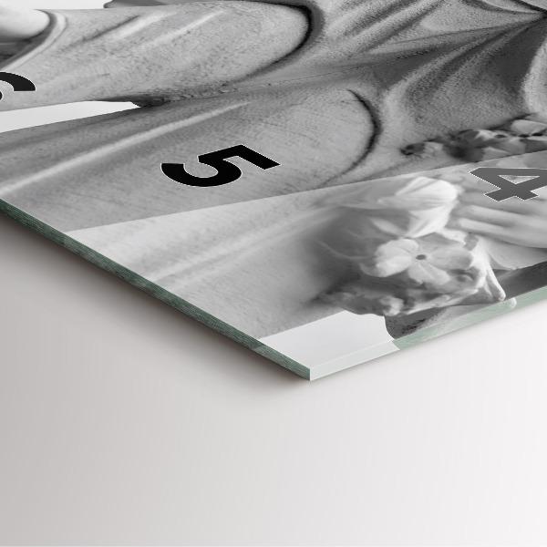 Square glass wall clock Old Angel Sculpture