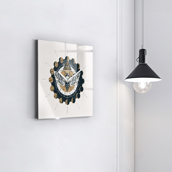 Square glass wall clock Moon Phases and the Eye