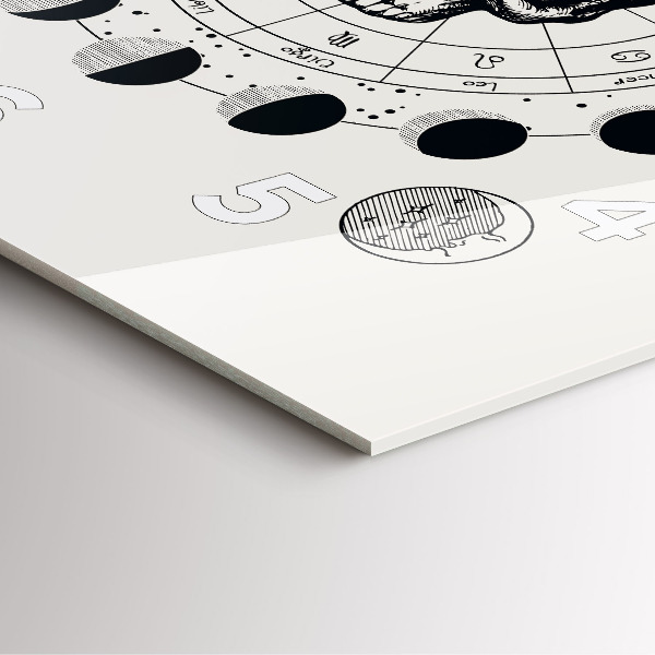 Square glass wall clock Moon phases