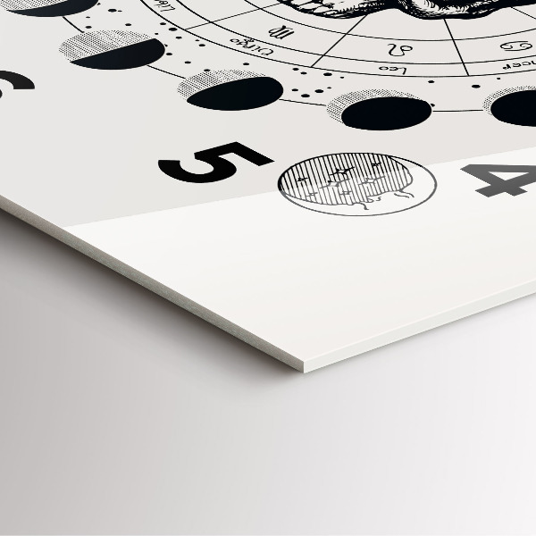 Square glass wall clock Moon phases