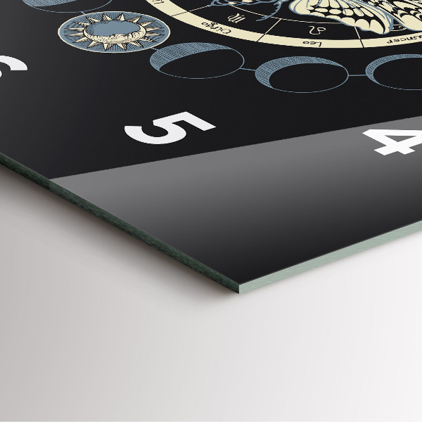 Square glass wall clock Moon phases