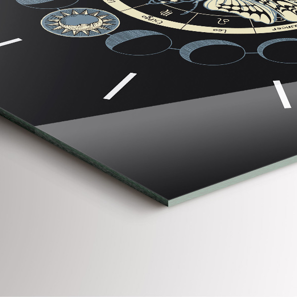 Square glass wall clock Moon phases