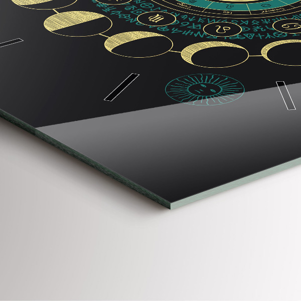 Square glass wall clock Moon phases