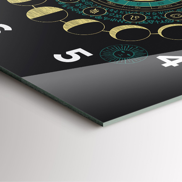 Square glass wall clock Moon phases