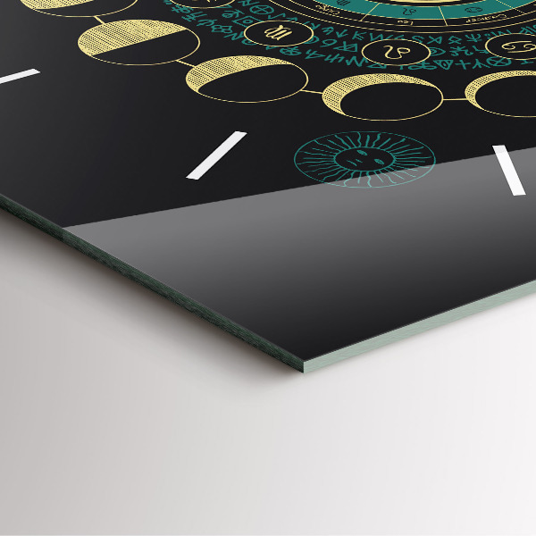 Square glass wall clock Moon phases