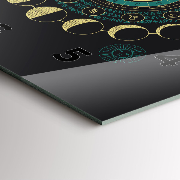 Square glass wall clock Moon phases