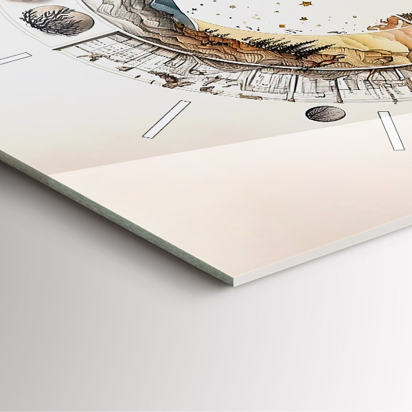 Square glass wall clock Astronomy clock