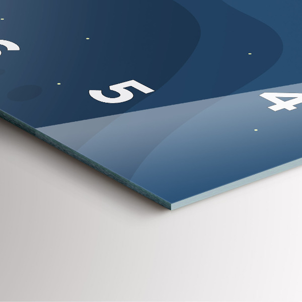 Square glass wall clock Blue waves