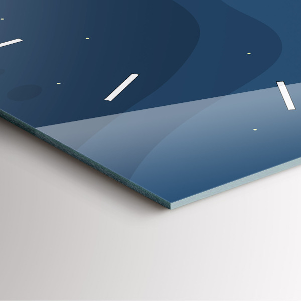 Square glass wall clock Blue waves