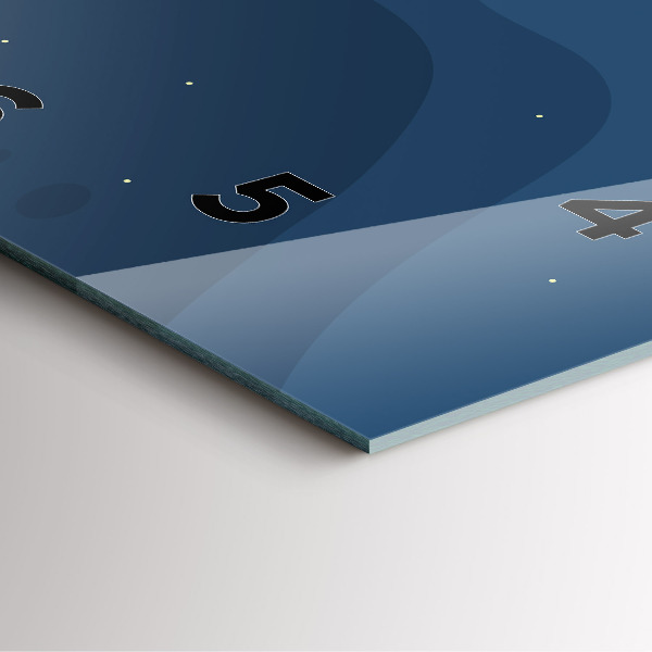 Square glass wall clock Blue waves