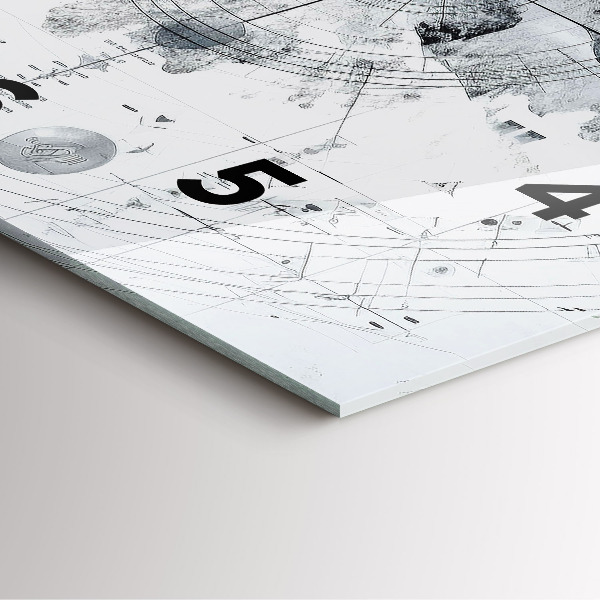 Square glass wall clock Cartoon mountains