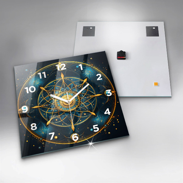 Square glass wall clock Horoscope clock