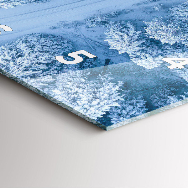 Square glass wall clock Forest from a drone