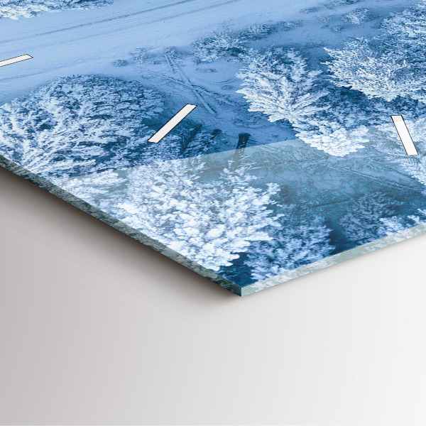 Square glass wall clock Forest from a drone