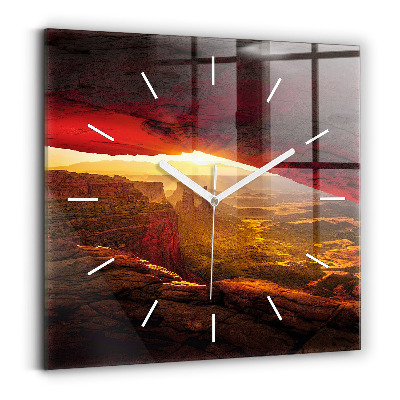 Square glass wall clock Grand Canyon Arizona