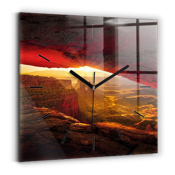 Square glass wall clock Grand Canyon Arizona