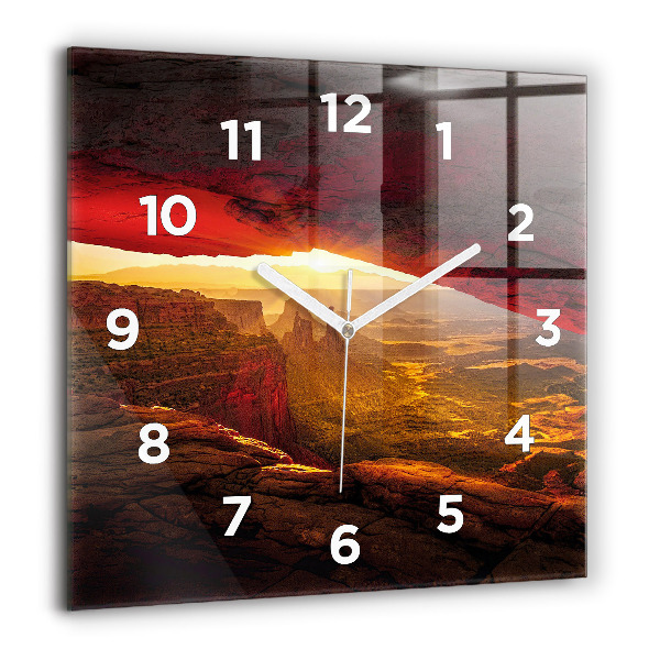 Square glass wall clock Grand Canyon Arizona