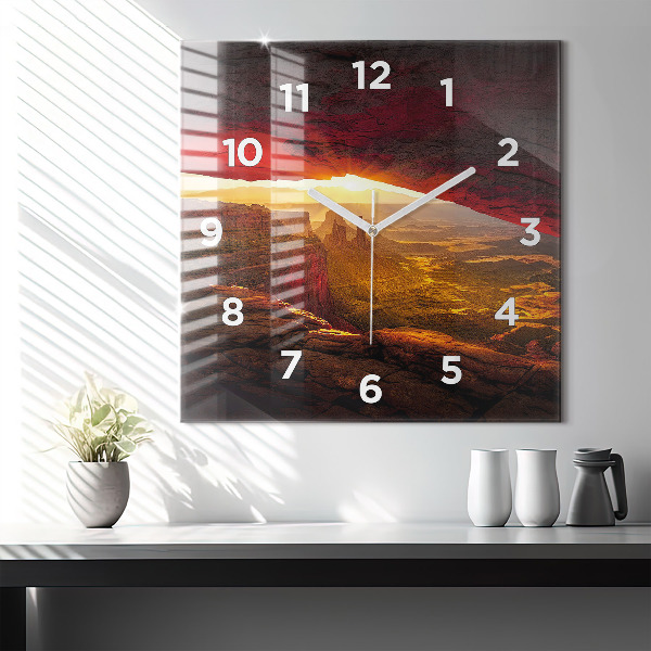 Square glass wall clock Grand Canyon Arizona
