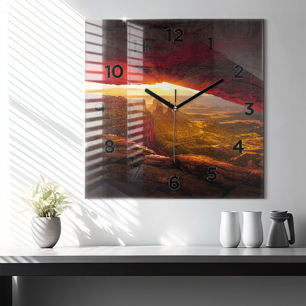 Square glass wall clock Grand Canyon Arizona