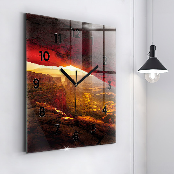 Square glass wall clock Grand Canyon Arizona