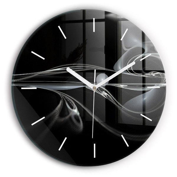 Round glass clock Abstract smoke