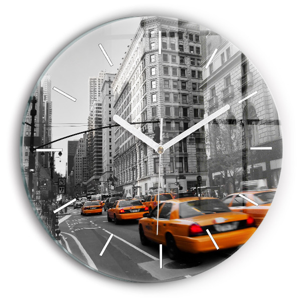 Round glass clock Manhattan and Taxis