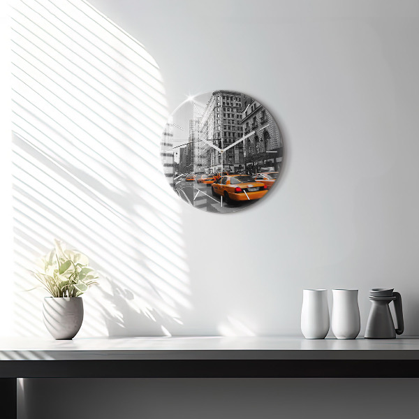 Round glass clock Manhattan and Taxis