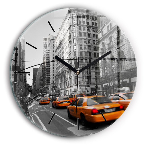 Round glass clock Manhattan and Taxis