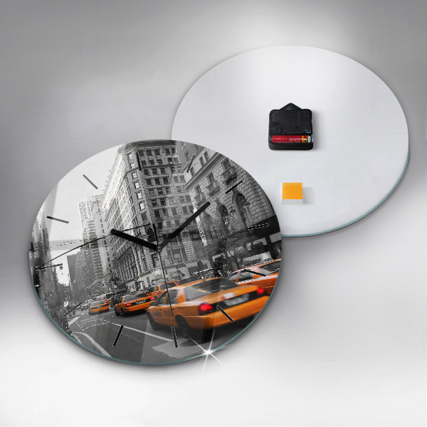 Round glass clock Manhattan and Taxis