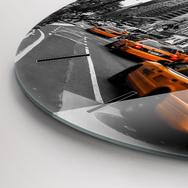Round glass clock Manhattan and Taxis