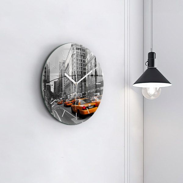 Round glass clock Manhattan and Taxis