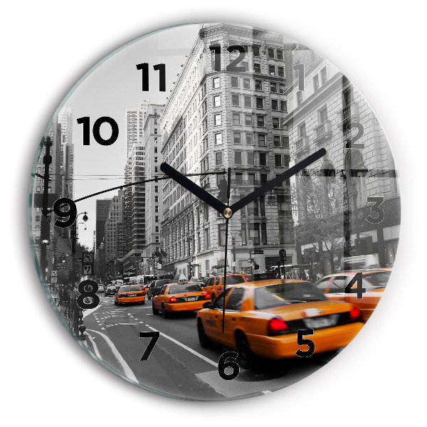 Round glass clock Manhattan and Taxis