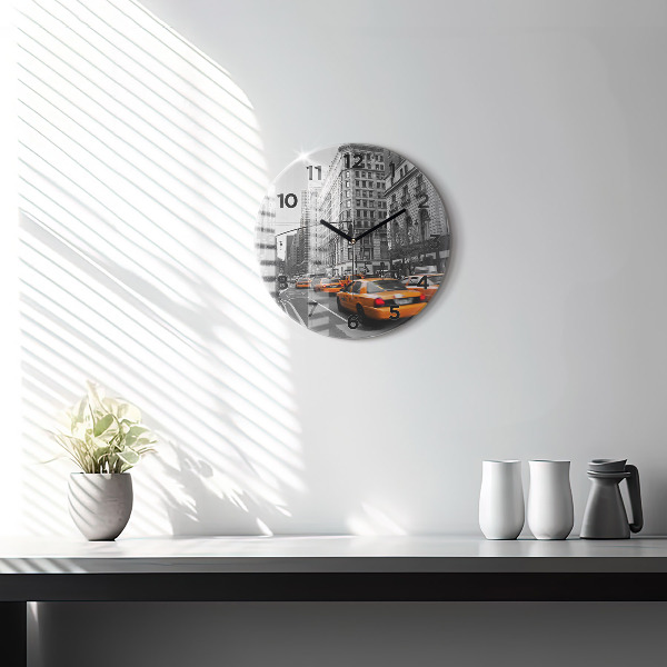 Round glass clock Manhattan and Taxis