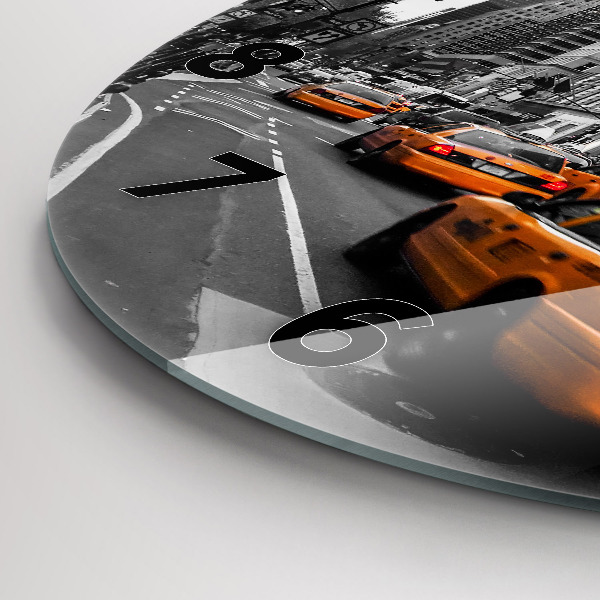 Round glass clock Manhattan and Taxis