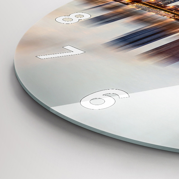 Round glass clock Panorama with the Eiffel Tower