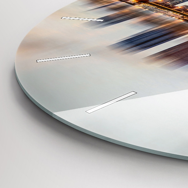 Round glass clock Panorama with the Eiffel Tower