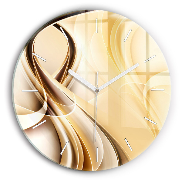 Round glass clock Abstraction waves