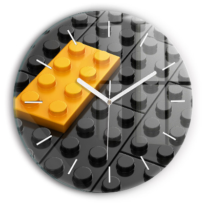 Round glass clock Toy blocks