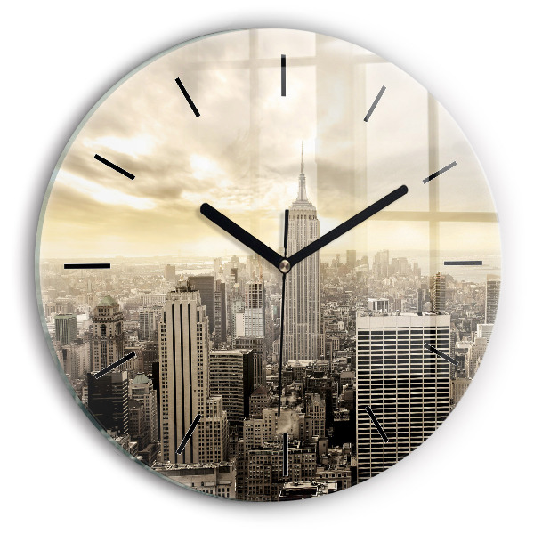 Round glass clock Skyscraper in New York