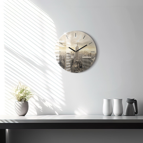 Round glass clock Skyscraper in New York