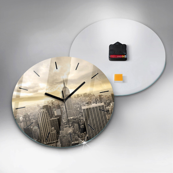 Round glass clock Skyscraper in New York