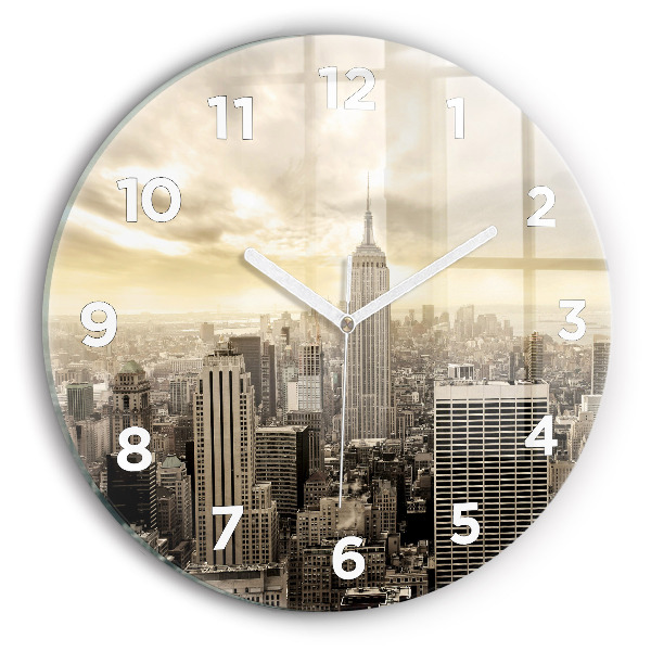 Round glass clock Skyscraper in New York