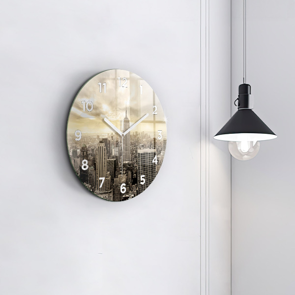 Round glass clock Skyscraper in New York