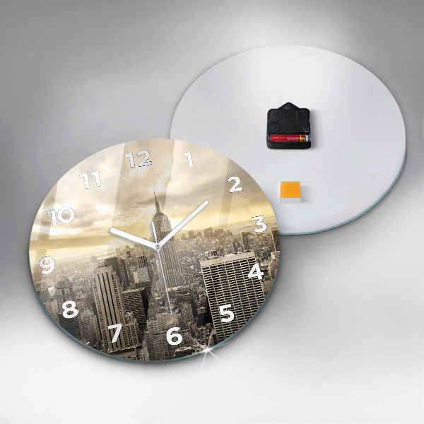 Round glass clock Skyscraper in New York