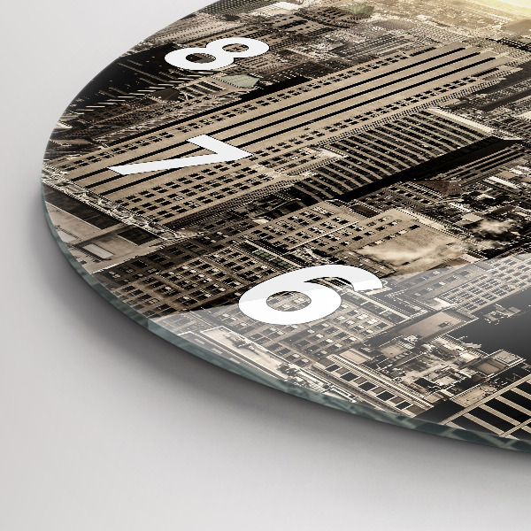 Round glass clock Skyscraper in New York