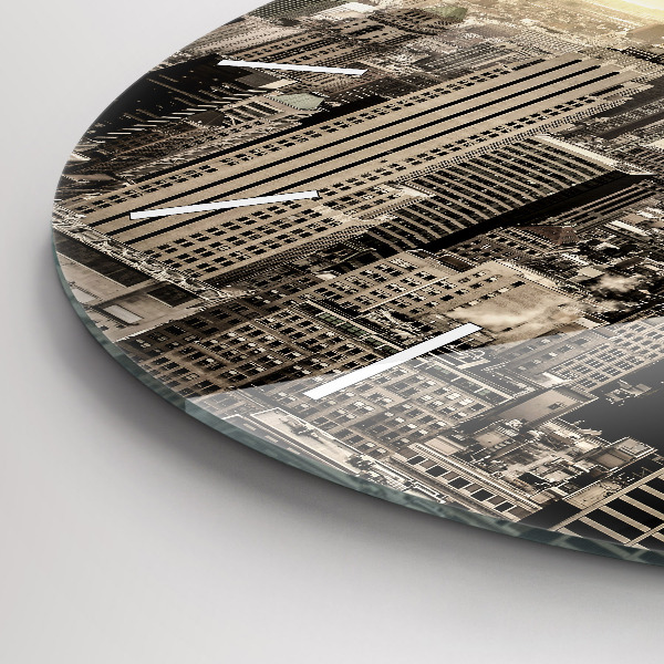 Round glass clock Skyscraper in New York