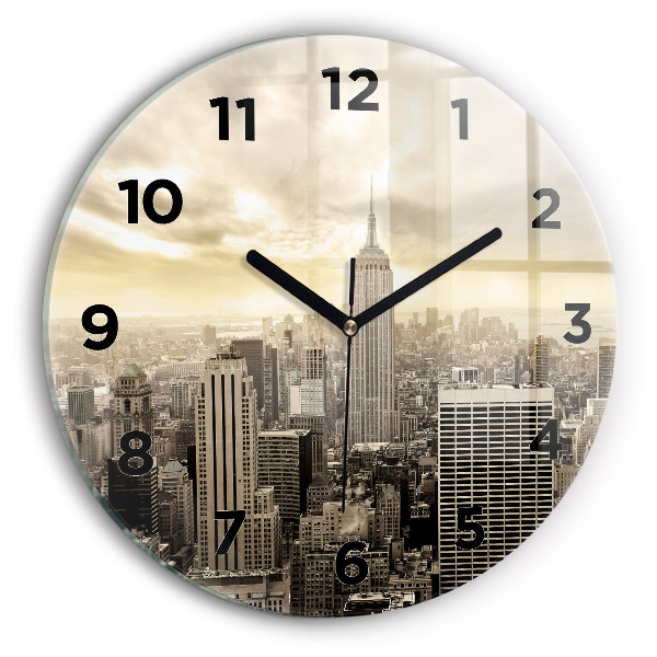 Round glass clock Skyscraper in New York